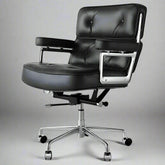 Eames Style Executive Lobby Office Chair - ES104 | Black Leather Interior Furnishes